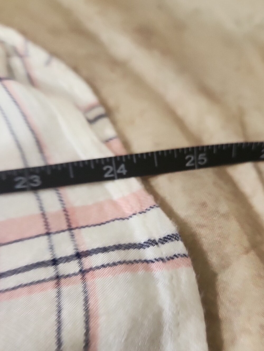 White House Black Market White Plaid Button-Down Shirt with Pink & Black Lines - Picture 7 of 7